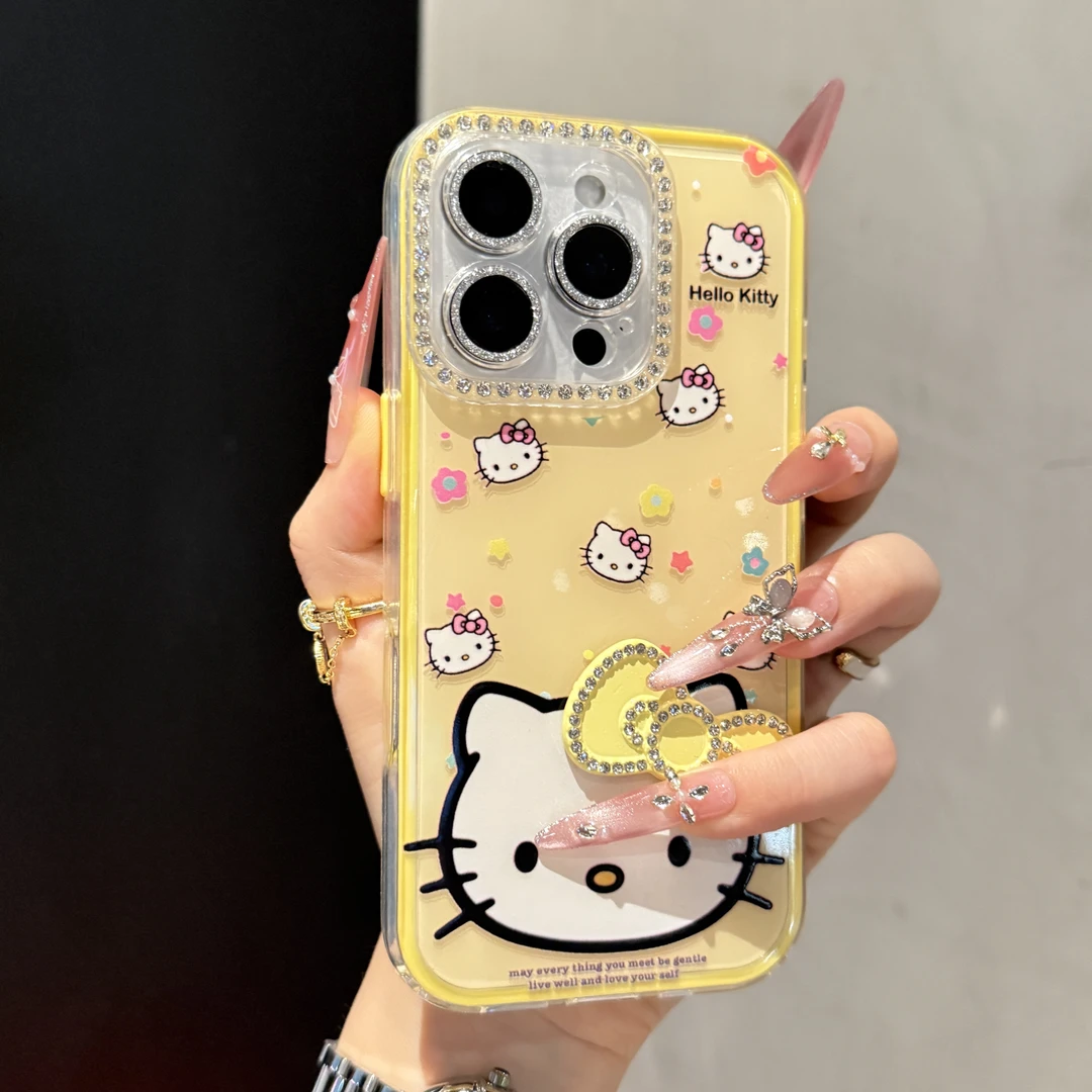 ins高颜值KT猫蝴蝶结适用苹果16手机壳iPhone15promax可爱14/13女