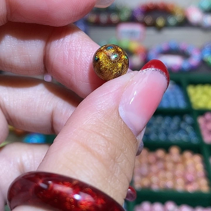 ꧁***꧂大漆珠0.8橄榄核戒指