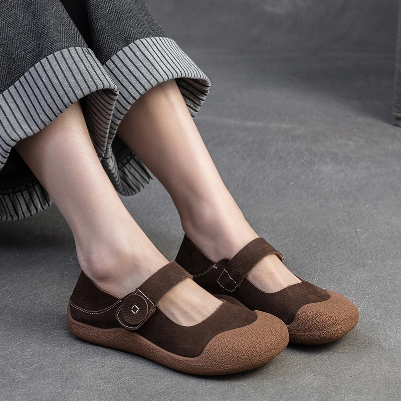 2025新款文艺复古浅口单鞋女软底韩系一字扣玛丽珍舒适百搭奶奶鞋