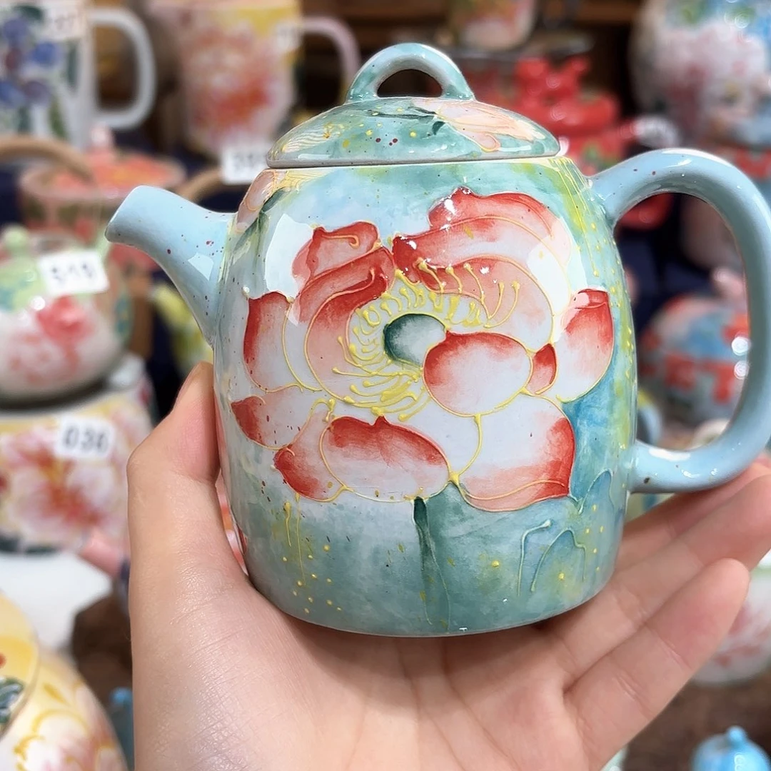 景德镇手绘高温釉下彩陶瓷茶具