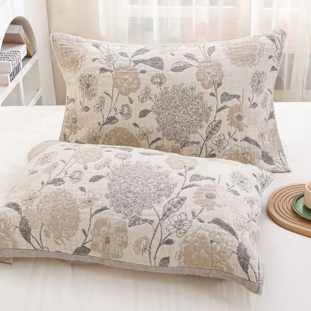 【罗曼提-枕巾一对】打样双面色织提花手工新中式多功能麻枕巾