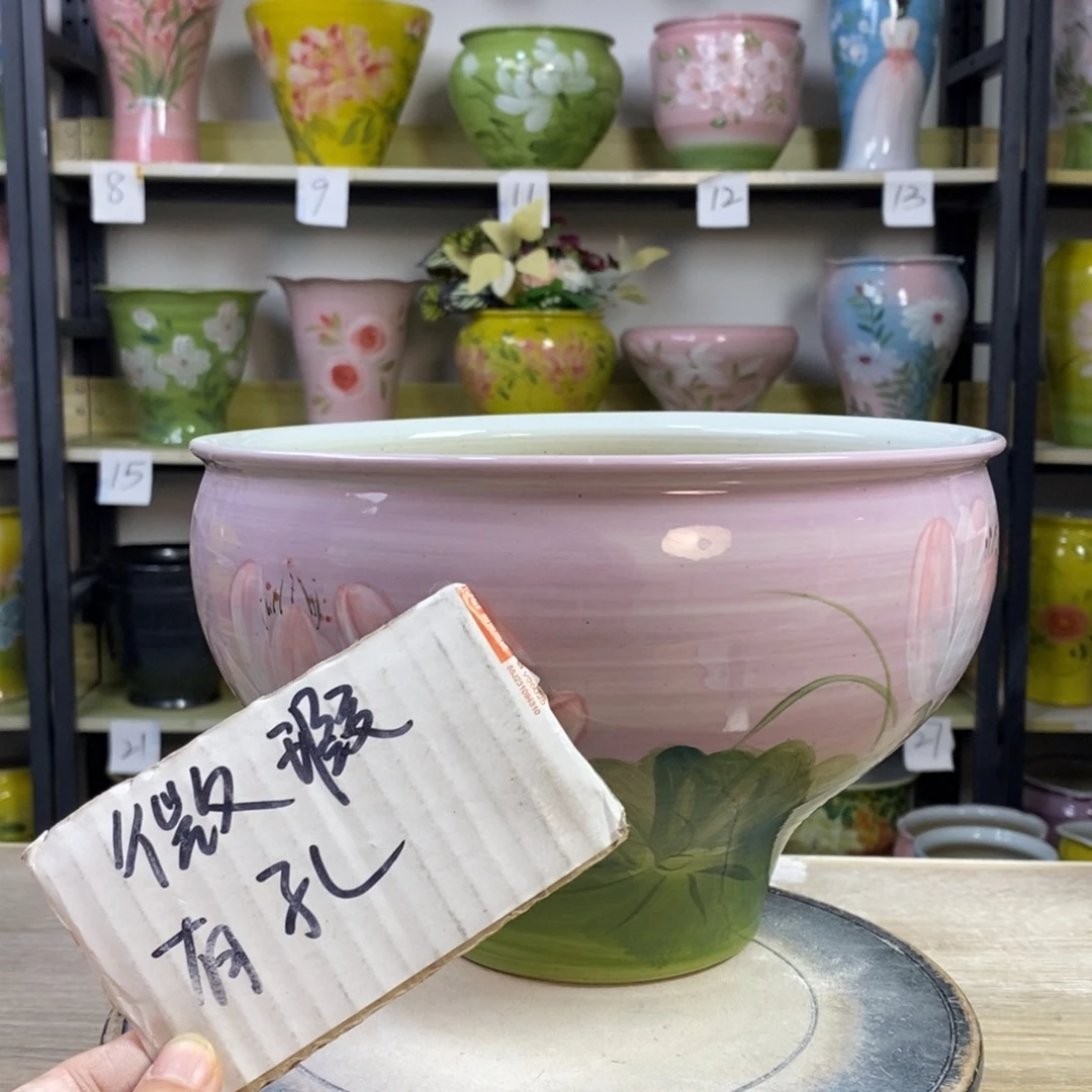 景德镇手工手绘陶瓷花盆
