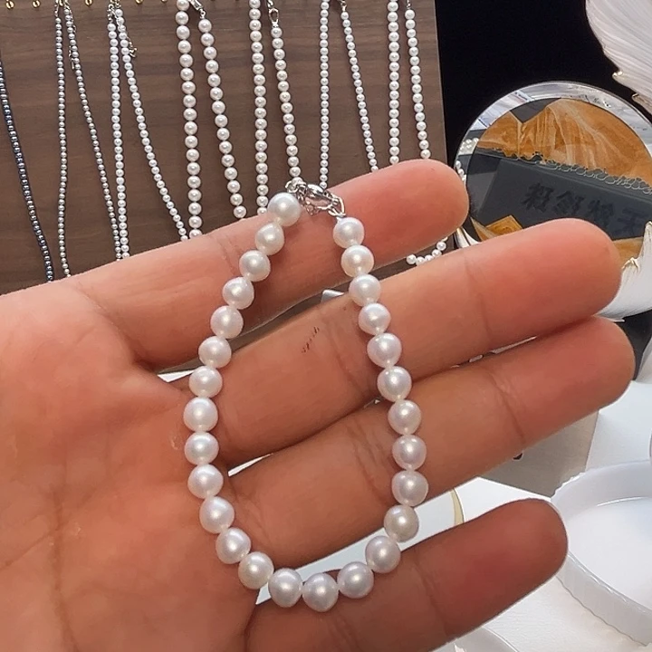 钛钢手绳淡水珍珠