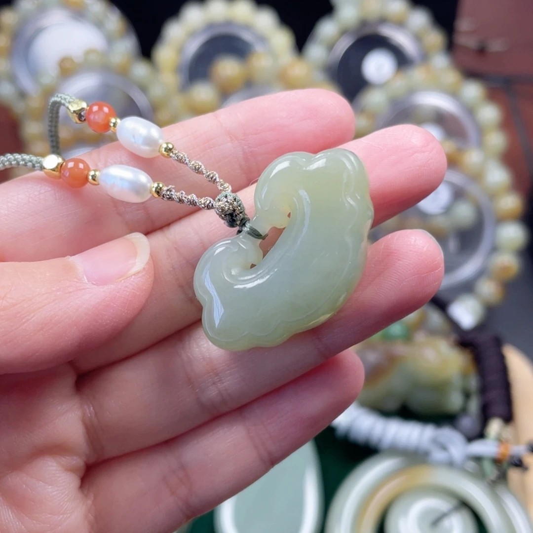 和田玉颈饰未镶嵌35尺寸