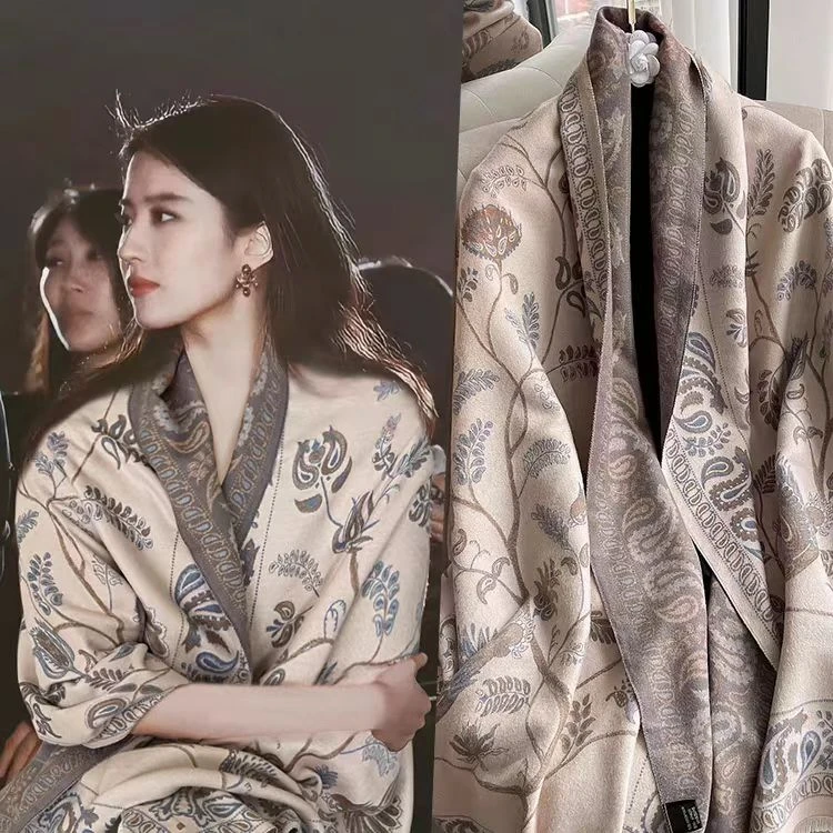 女士秋冬新款加厚旅游拍照办公室防风披肩围巾