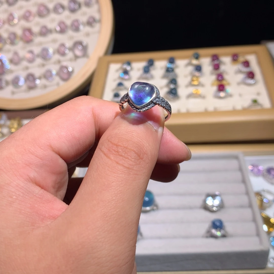 【闪购商品】水晶戒指银S925镶嵌雾*浓戒指