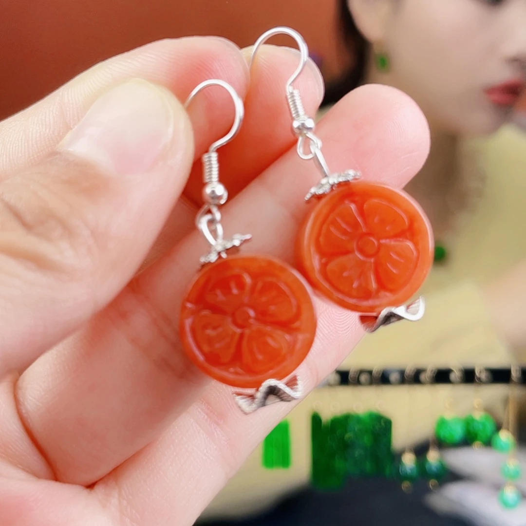 翡翠未镶嵌耳饰饰品