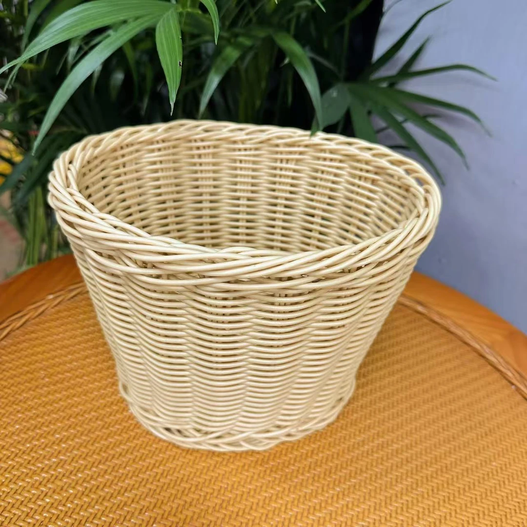 AS41【孤品捡漏】手工编织米白色筐收纳筐