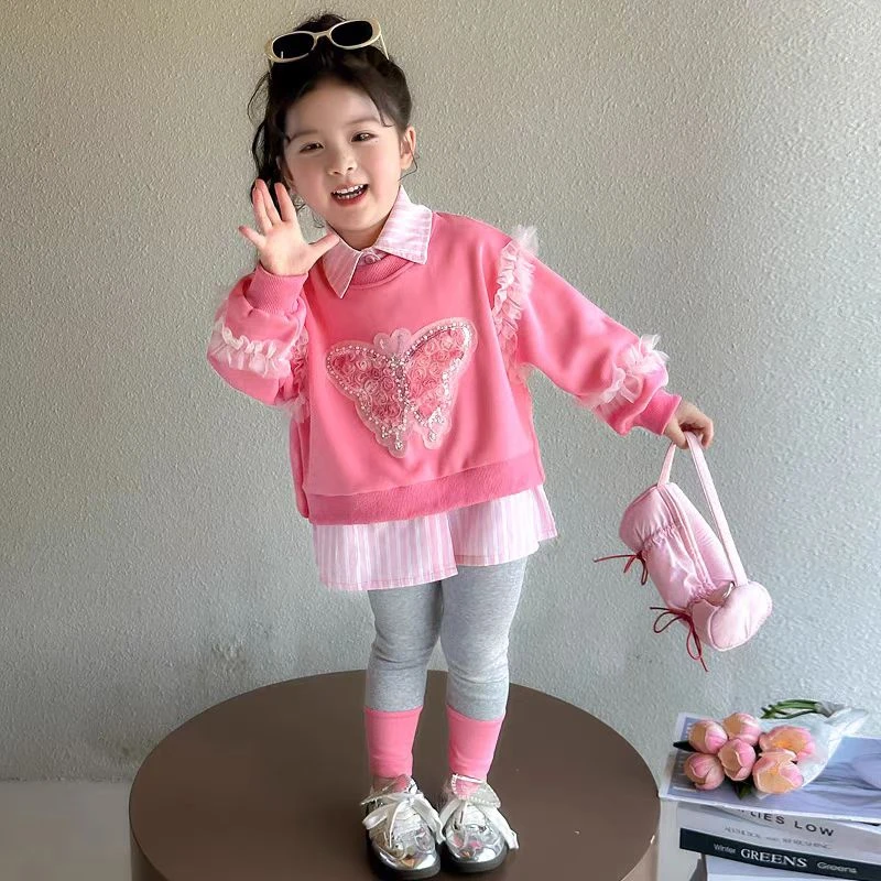 52175网红炸街女童套装春季2025新款洋气时髦春装女宝宝两件套