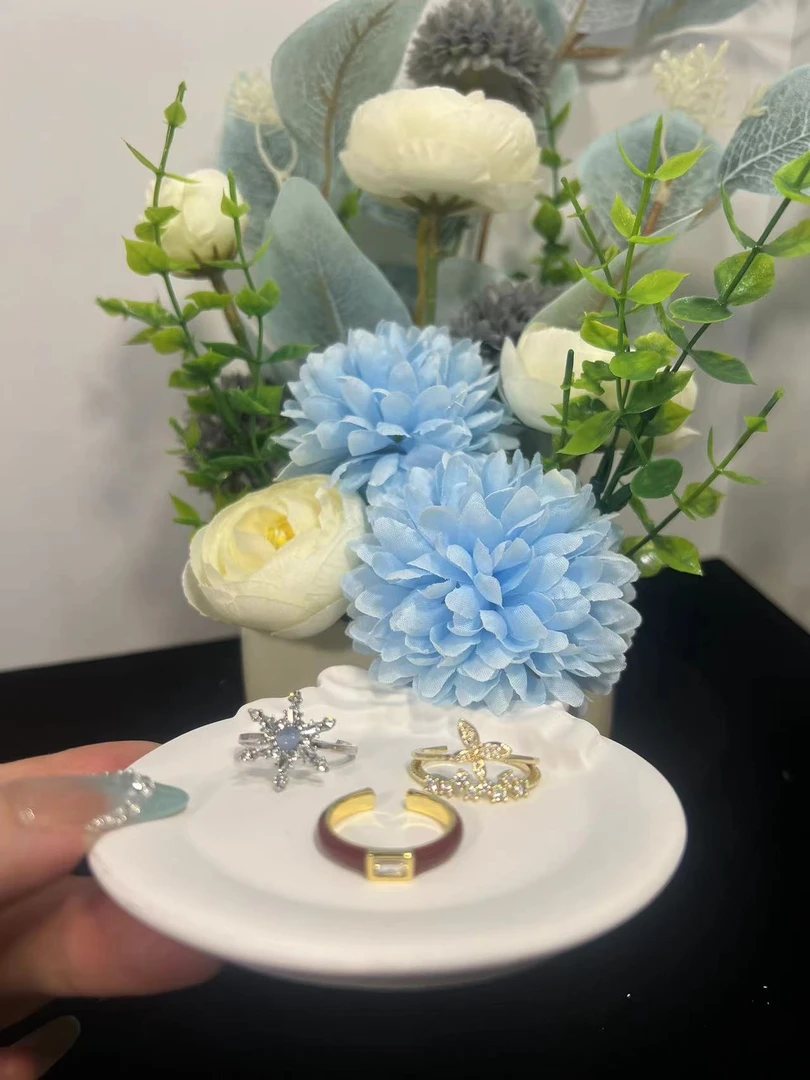 铜合金合成锆石戒指 直播扣号选款开口可调节时尚百搭手工戒指