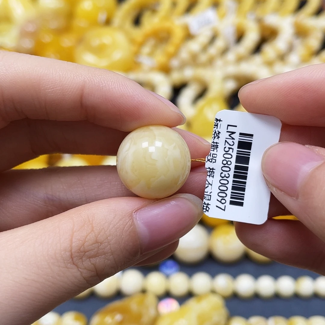 未镶嵌蜜蜡裸石圆珠17.1mm