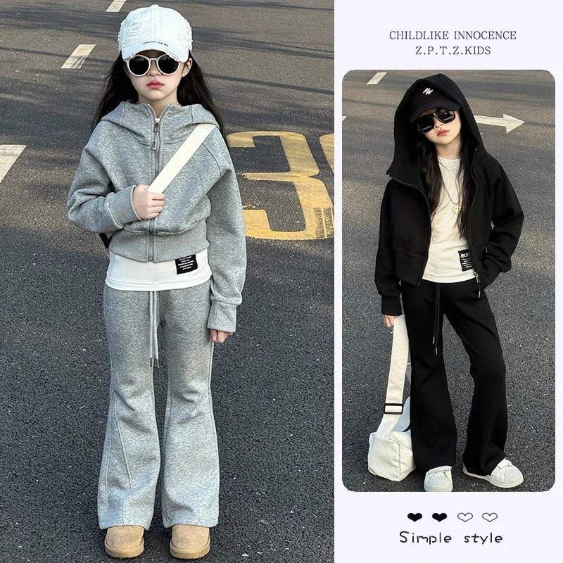 女童春装休闲两件套2025新款中大童洋气时髦运动套装儿童春季衣服