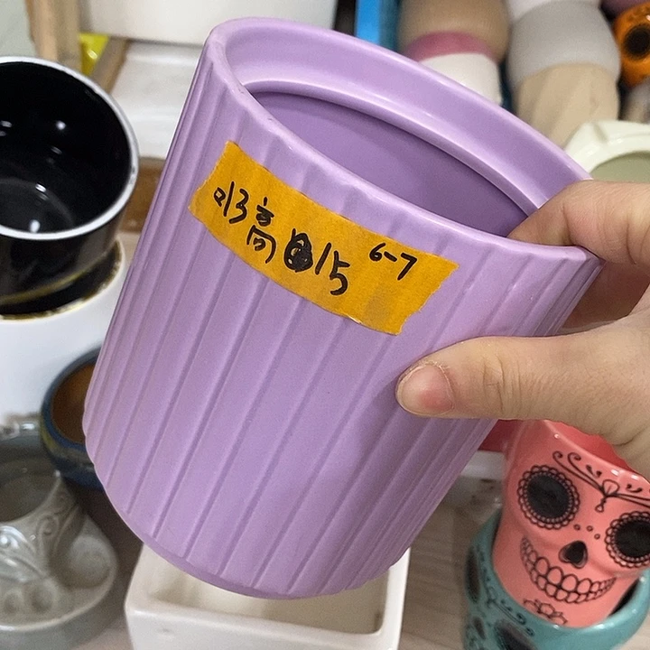 陶摆件陶盆有孔 瑕疵针孔漏釉介意勿拍外口 13外高15