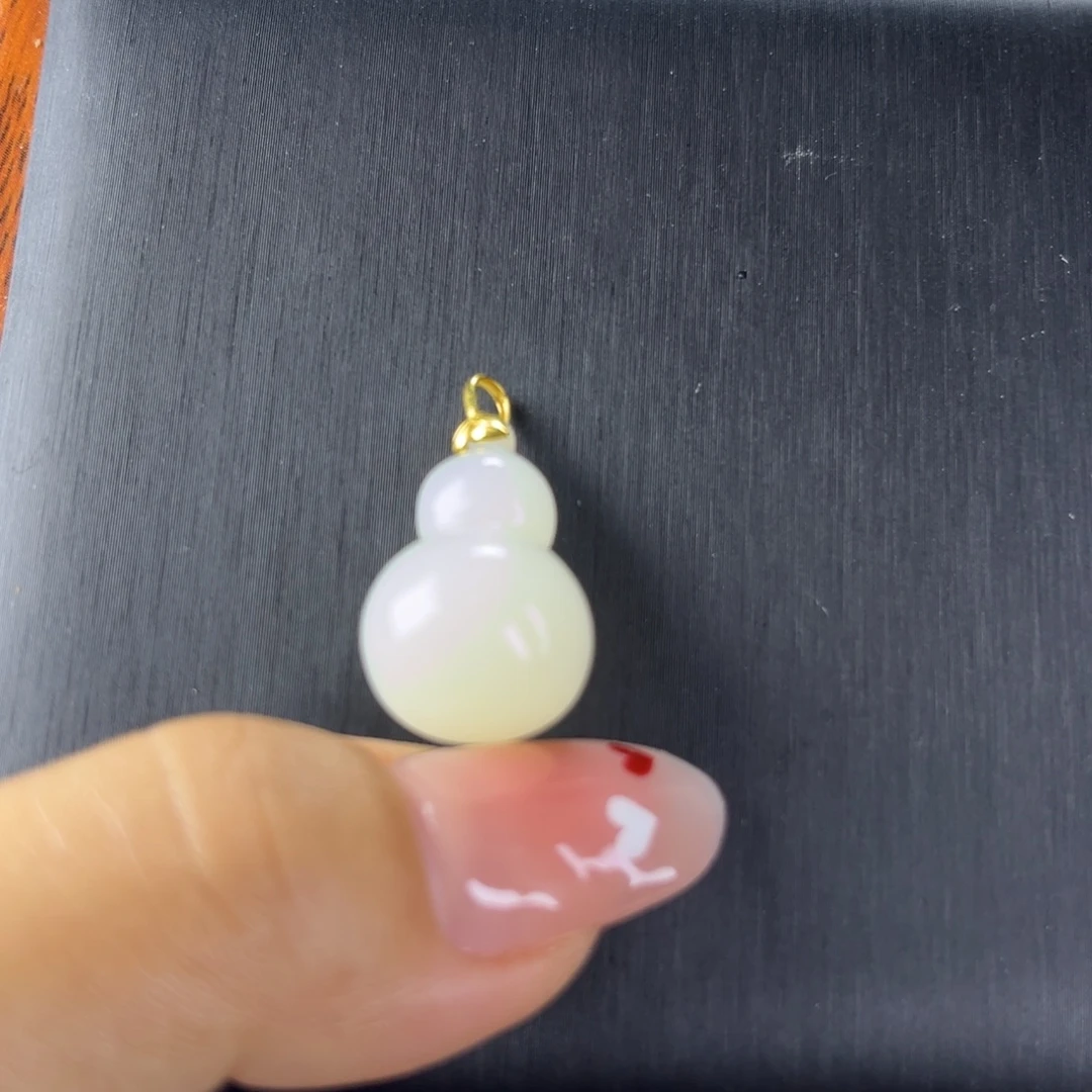 和田玉（白玉）18K金镶嵌颈饰