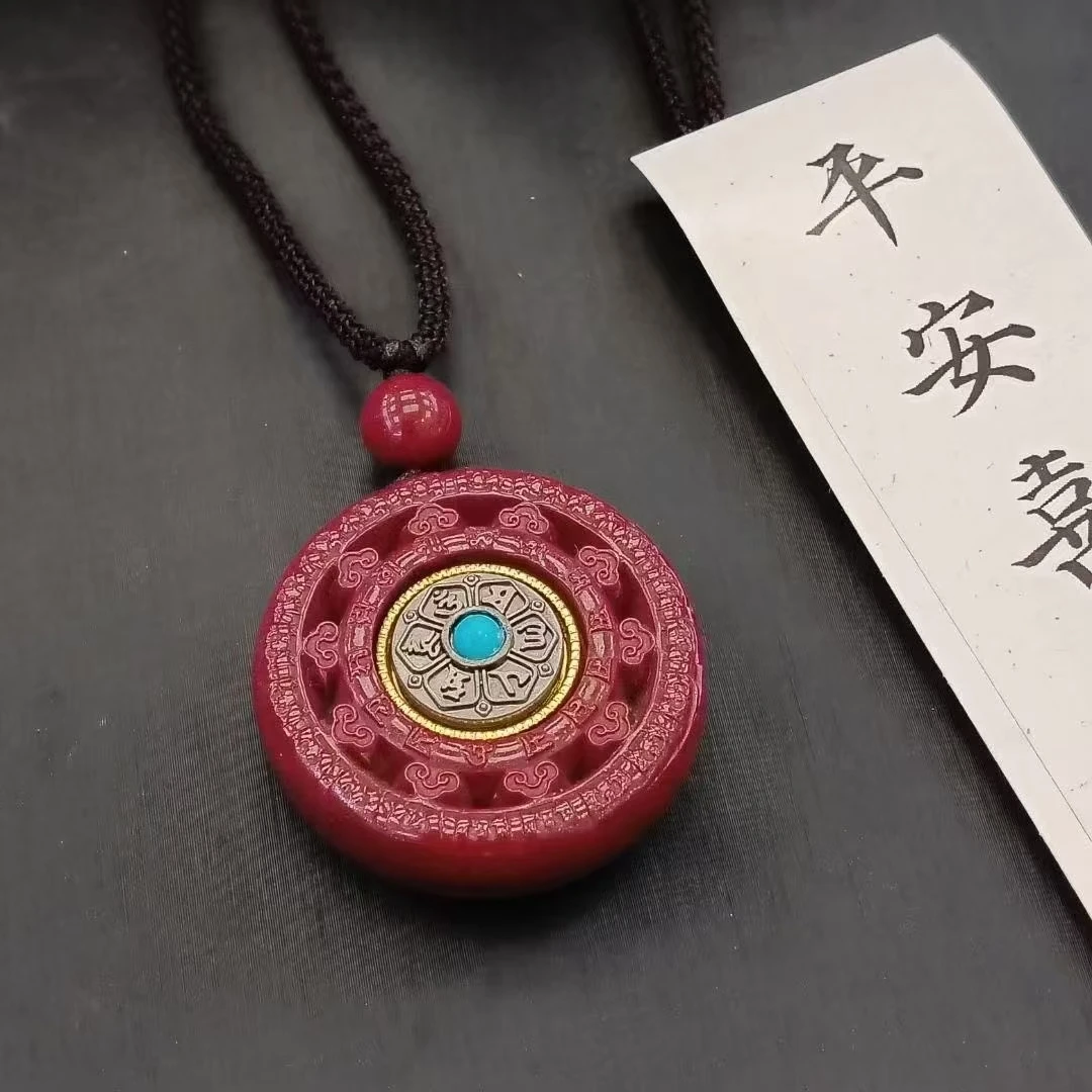 含辰砂工艺品辰砂吊坠（时来运转）高含量女款朱砂