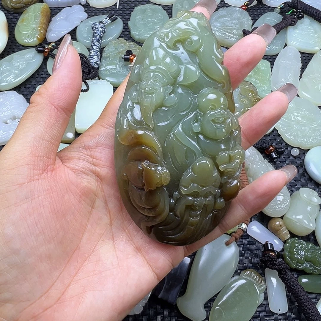 和田玉未镶嵌吊坠(不含链)