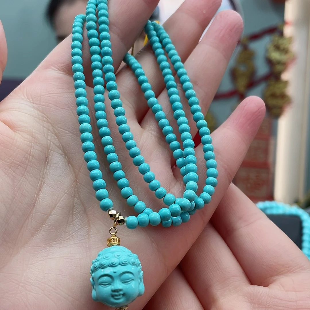 绿松石颈饰18K金镶嵌