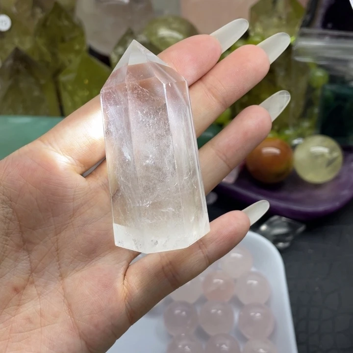 水晶珠宝半成品未镶嵌天然水晶白水柱6