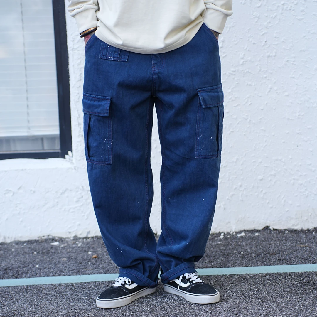 25FW秋季重磅复古工装裤小众漆点泼墨水洗休闲裤多口袋百搭长裤
