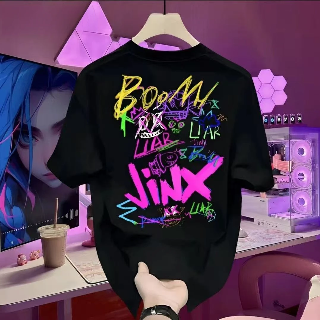 2025秋季新款重磅美式学生个性涂鸦高街短袖大码宽松ins短袖T恤男