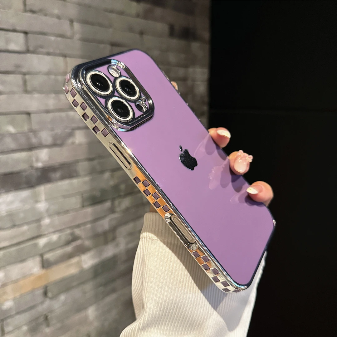 简约电镀适用苹果16promax手机壳iPhone15全包14简约13小众时尚