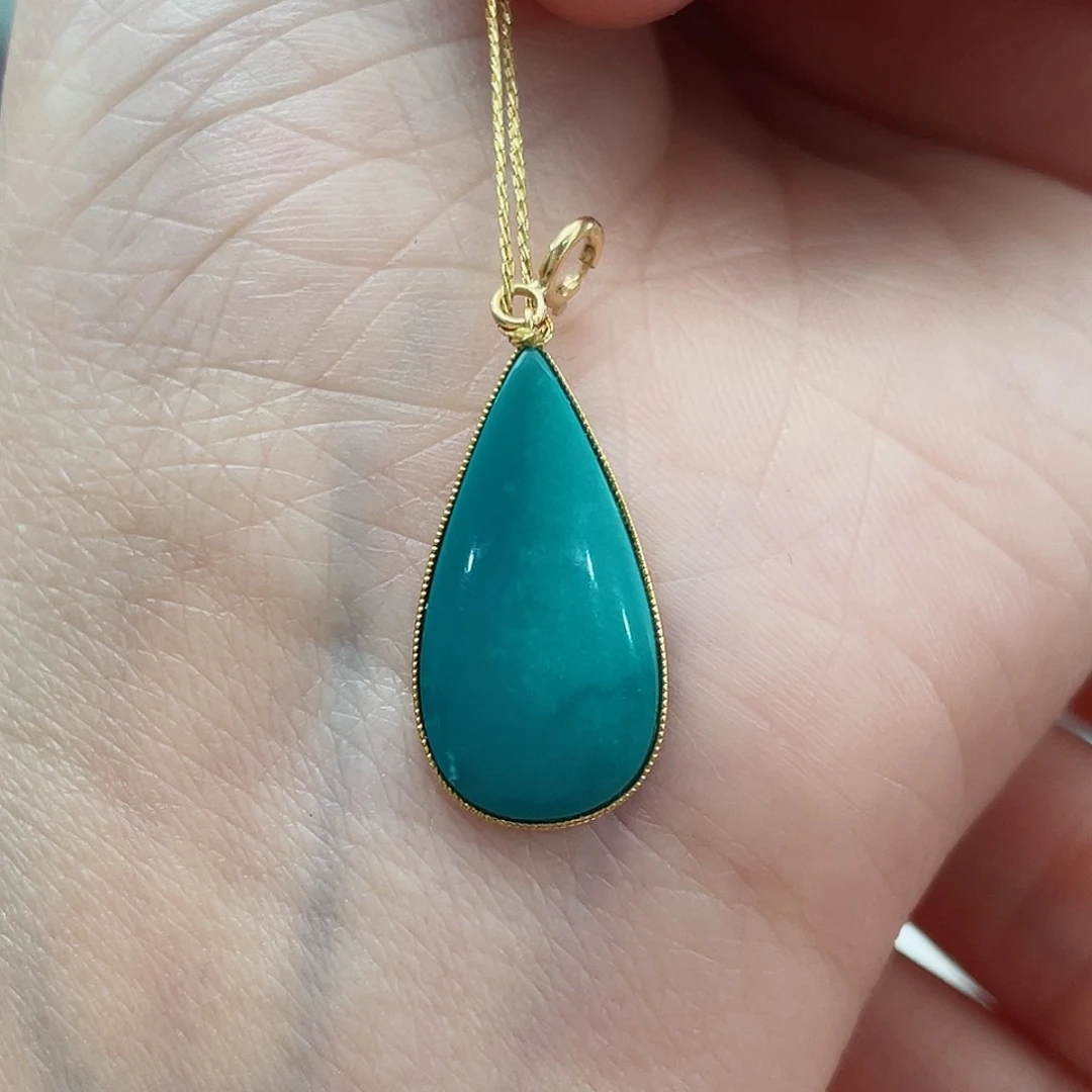 绿松石戒指18K金镶嵌