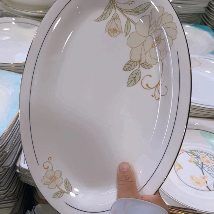 瓷片秒金鱼盘两个微瑕