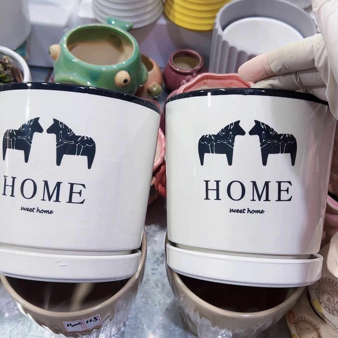 有孔，外贸尾单陶瓷花盆凑单10米包邮