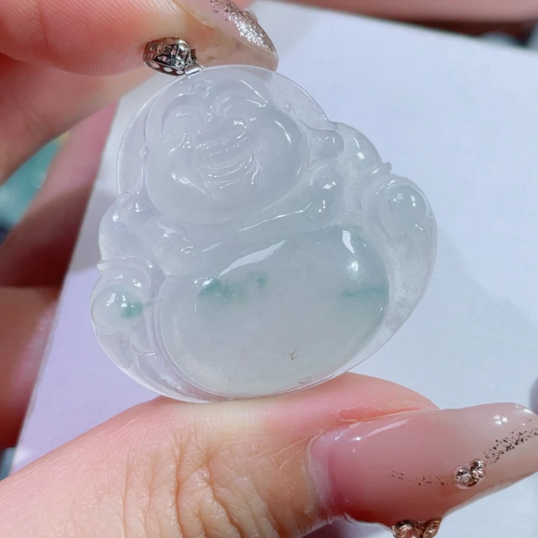 翡翠颈饰18K金镶嵌佛公