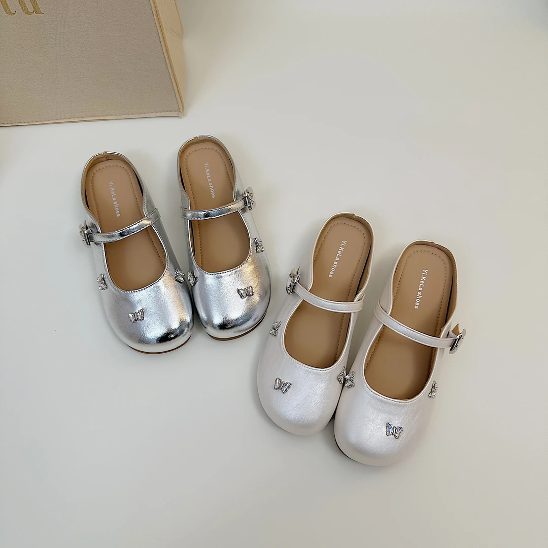 水钻玛丽珍包头半拖鞋女夏外穿2025新款懒人一字一脚蹬厚底凉拖鞋