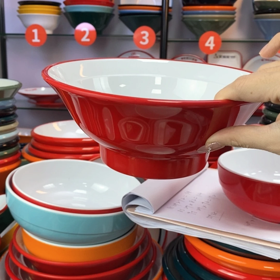 密胺8.5寸 红白。25套