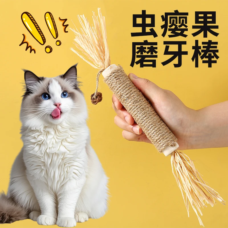 木天蓼果实猫咪磨牙棒逗猫自嗨解闷耐咬猫薄荷球玩具
