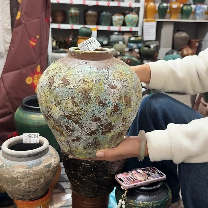 彩绘小口坛子998高度23口径8