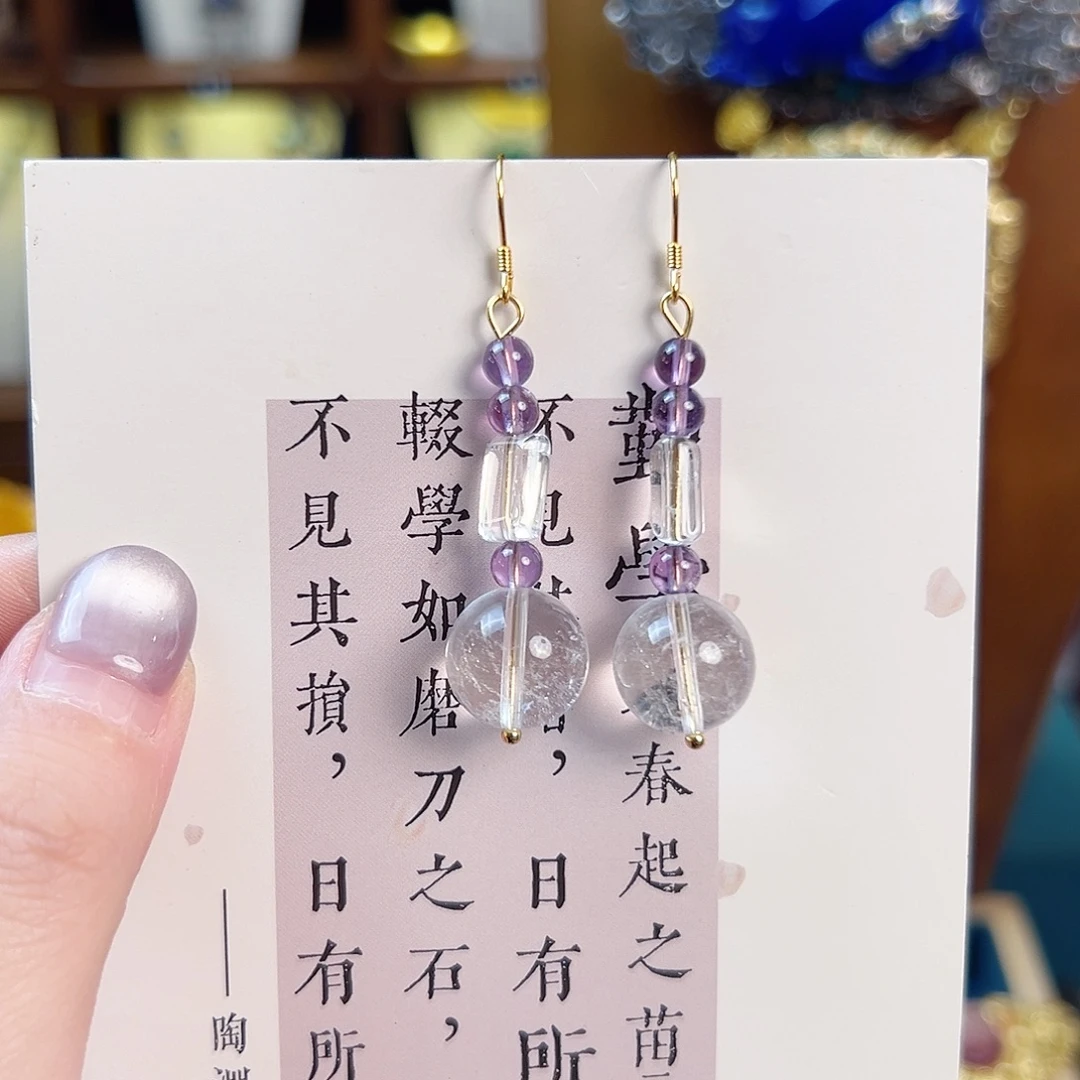 玛瑙未镶嵌挂件耳环