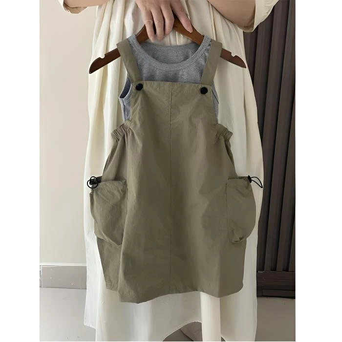 女童工装裙套装夏季2025新款宝宝工装裙小童洋气时髦儿童背带裙子