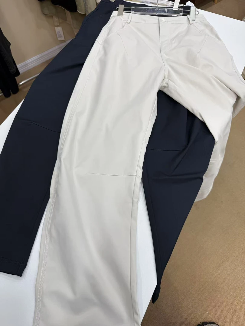 韩系高质感简约风弯刀裤4b2