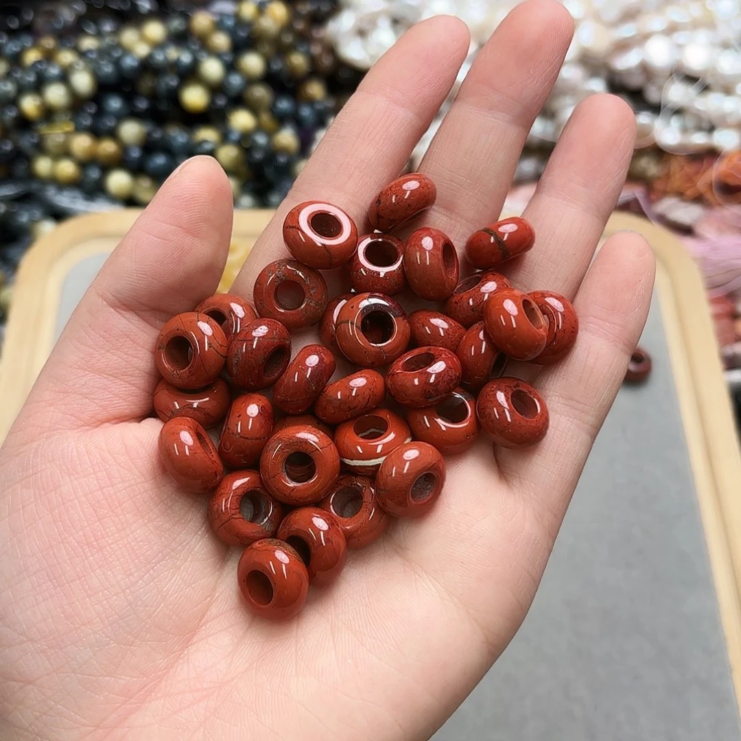 玛瑙/玉髓未镶嵌珠宝半成品卡14红石面包圈4颗