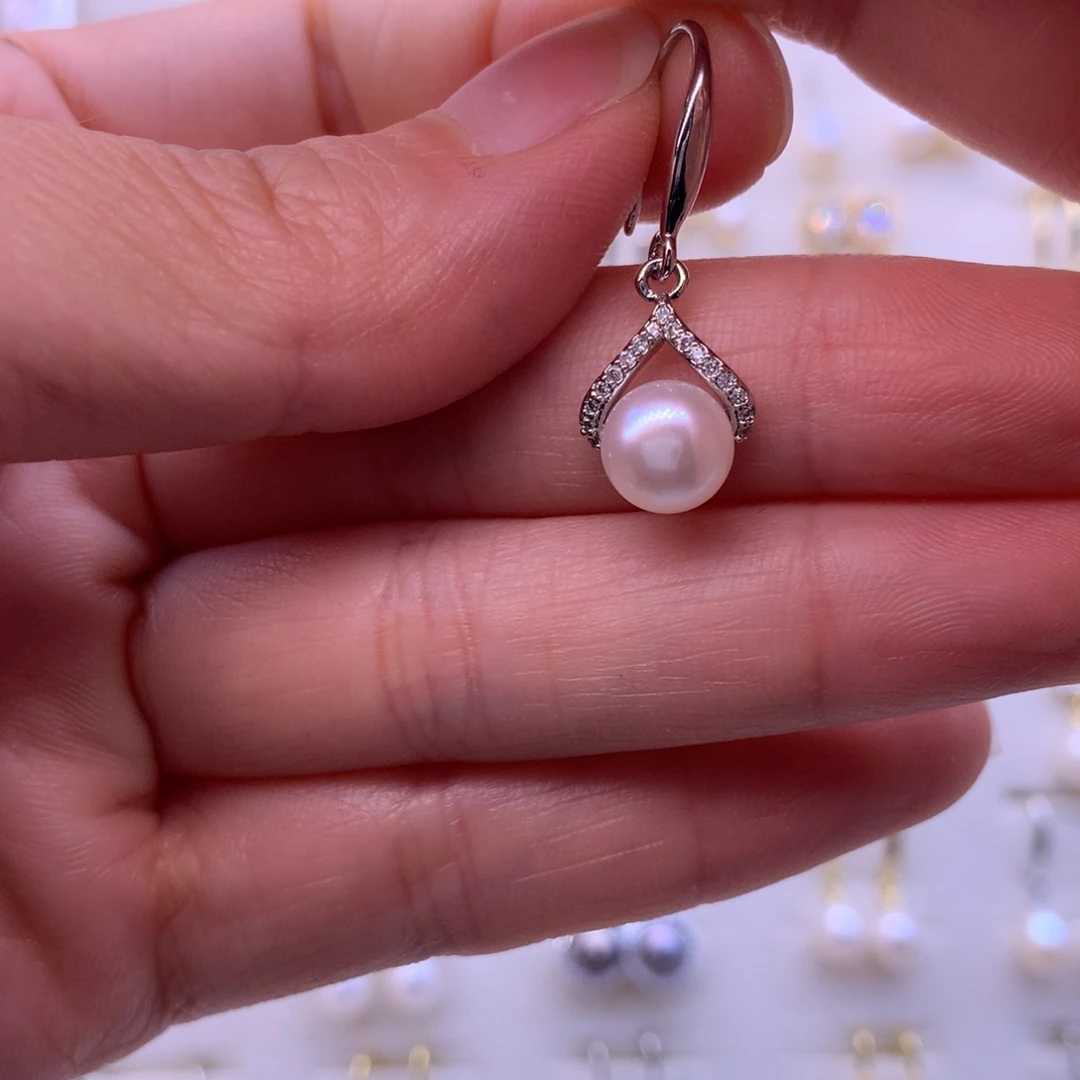 合金淡水珍珠耳饰