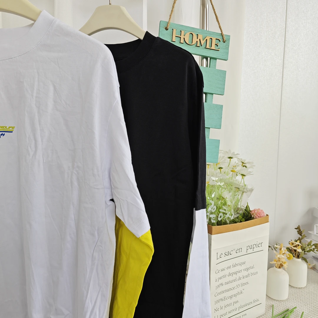 男士潮流拼接袖子长袖打底T恤  1142