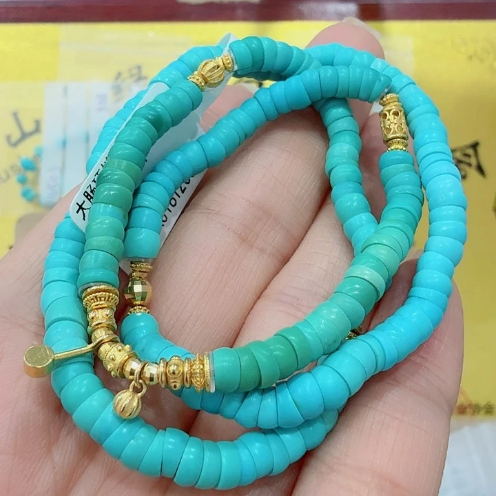 绿松石18K金镶嵌珠宝奇石