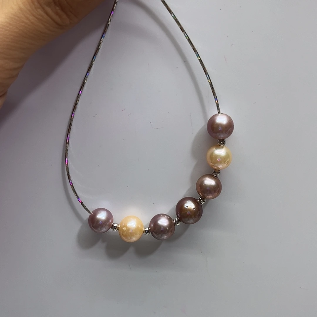 颈饰银S925镶嵌淡水珍珠