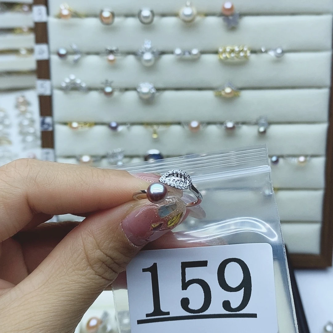 淡水珍珠戒指银S925镶嵌慕*159