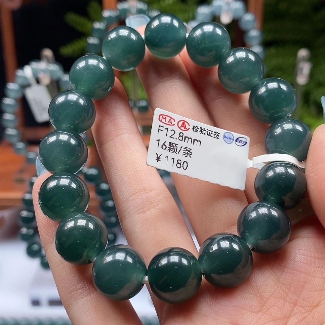 未镶嵌手链翡翠12.8mm手串