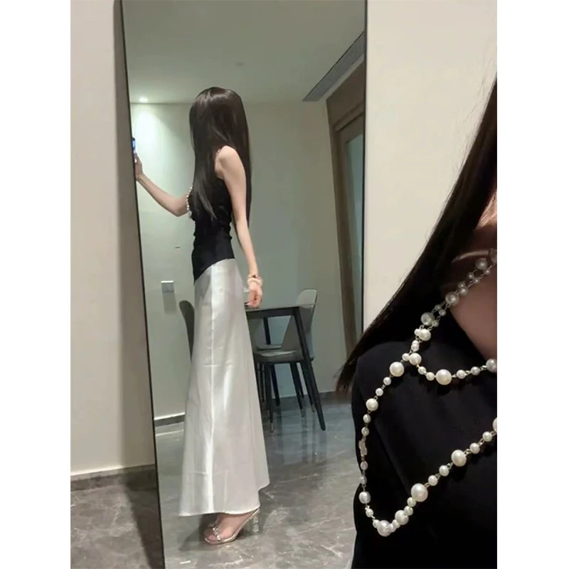 2025夏季新款性感辣妹风气质时尚洋气露肩上衣高腰百搭半身裙套装