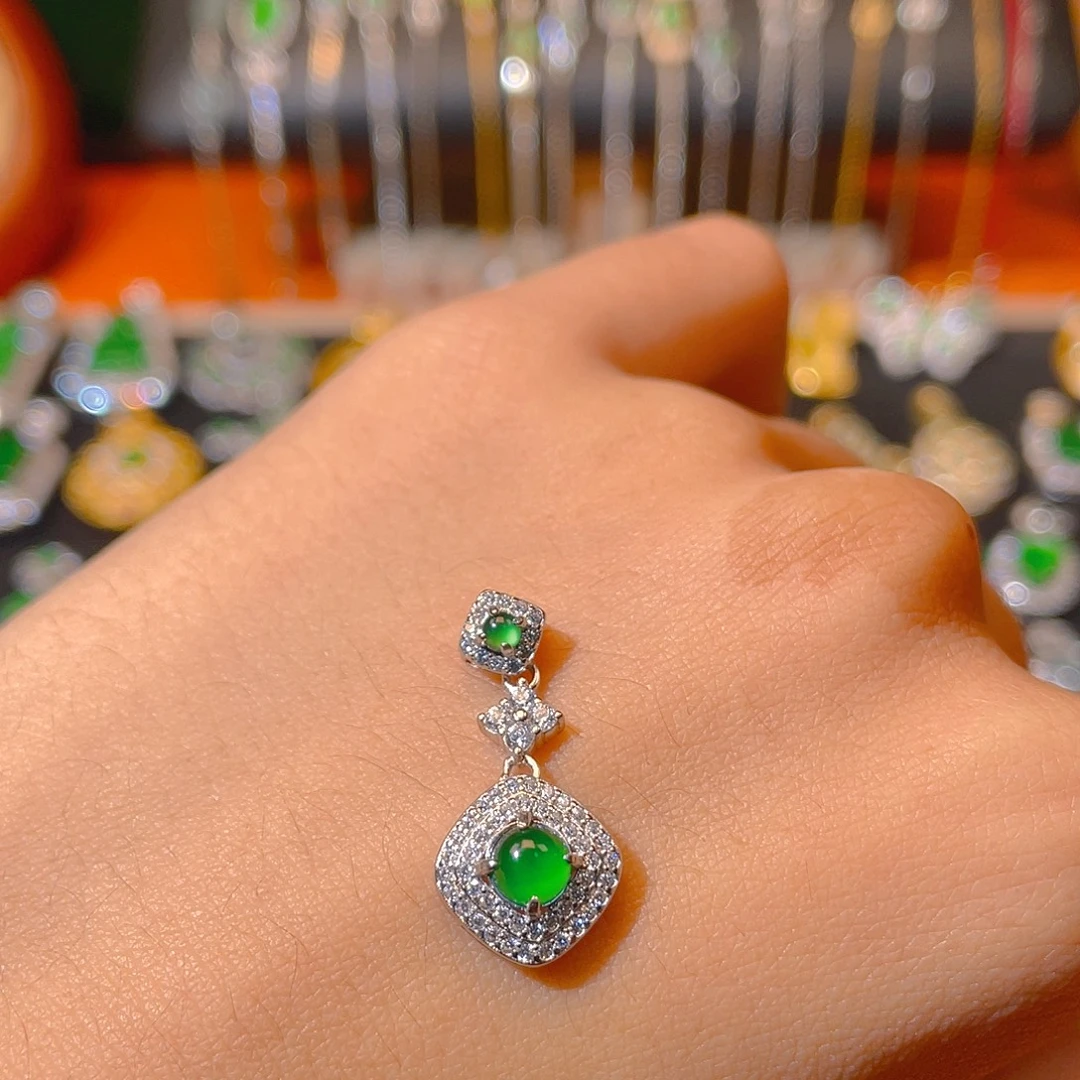 翡翠银S925镶嵌颈饰