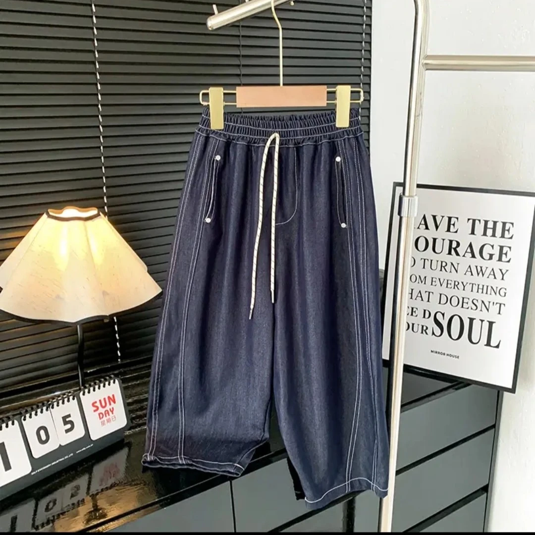 儿童夏季薄款裤子男女童仿天丝牛仔裤中大童弯刀裤韩版洋气夏装