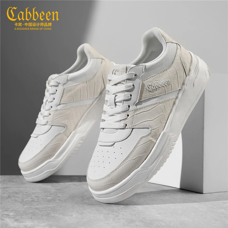 Cabbeen/卡宾板鞋男2025新款男鞋秋季高级潮流增高鞋子休闲鞋