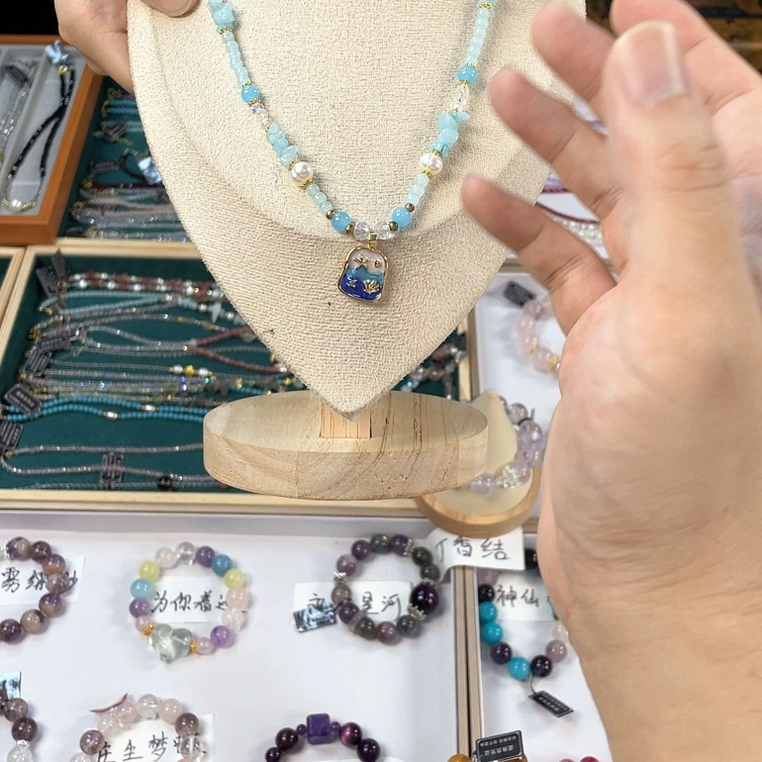 水晶手链银S925镀金镶嵌