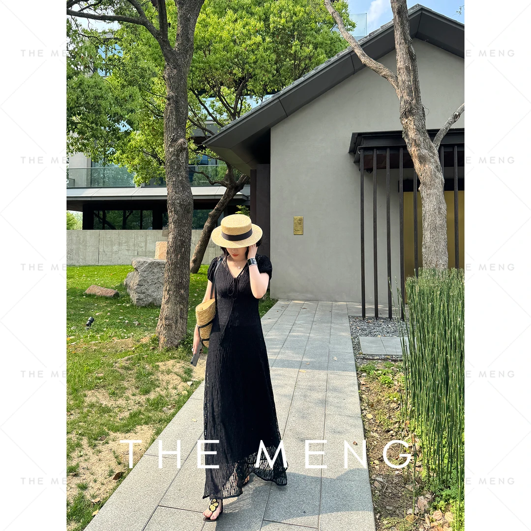THE MENG【玛丽珍】弹力蕾丝通勤显瘦连衣裙#M252G0132+M252G0150