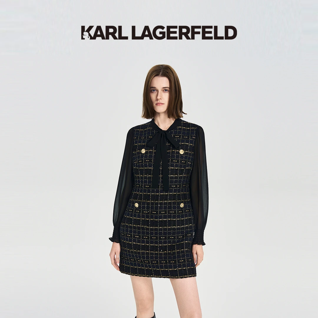 【诗语专属】KARLLAGERFELD秋季新款连衣裙老佛爷M26E1323